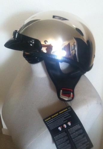 Nwt retro style silver and black motorcycle helmet
