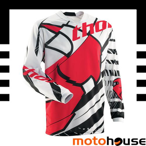 Thor youth phase mask jersey mx offroad dirt motocross red white black 