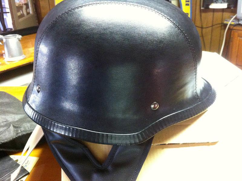 New leather motorcycle helmet in box with tags unused dot