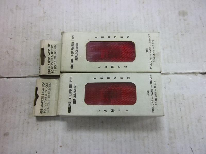 (2) 73-79 ford f100 f250 f350 75-91 e100  e250 e350 van rear side marker lights 