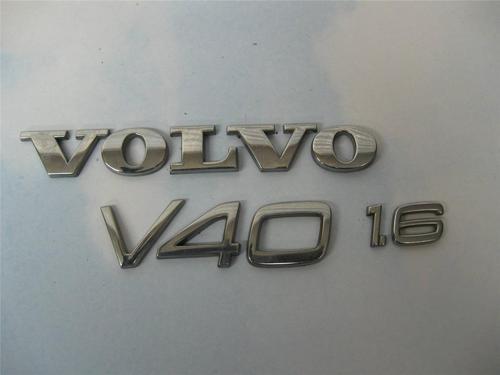 00 01 volvo v40 1.6 rear trunk deck lid chrome emblem set 2002 2003 2004 oem