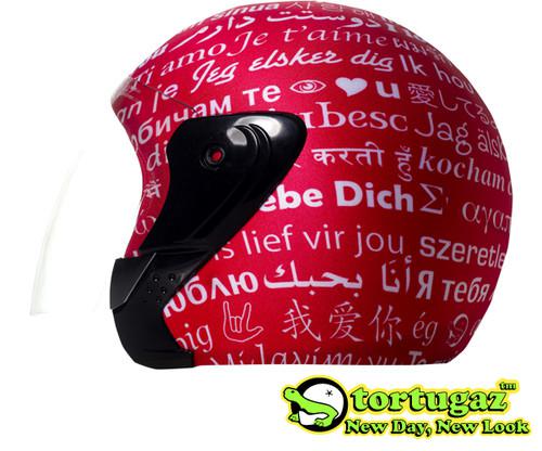 Open face motorcycle helmet cover i love you design by tortugaz free shipping