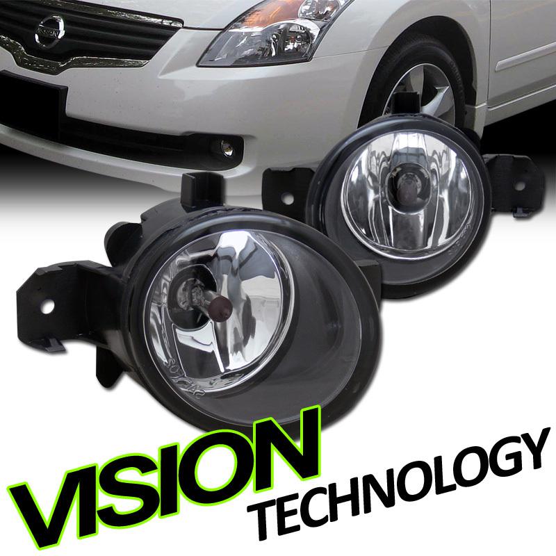 07-09 nissan altima 4-door jdm clear lens driving/bumper fog lights lamps+switch