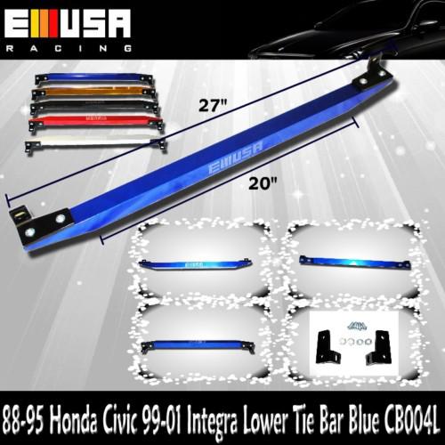 1988-1995 honda civic 1999-2001 integra lower tie bar blue new