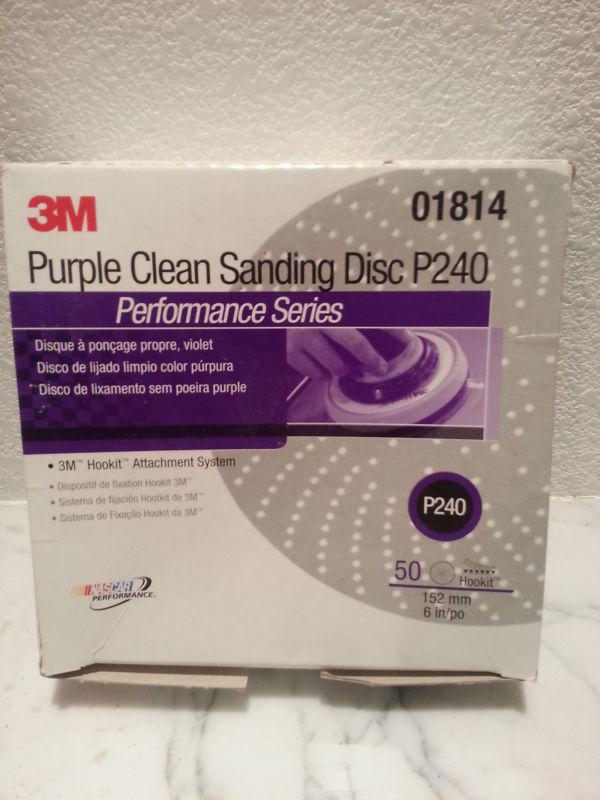 3m purple clean sanding discs da sand paper p240 #01814 240 grit 50 pc hookit 6"