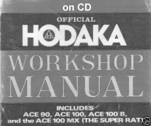 1970's hodaka ace 90 100 b mx super rat service manual & parts catalog on cd