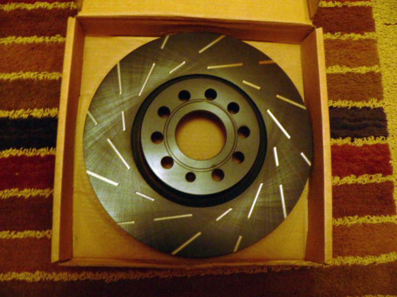 New matched pair of ebc slotted brake rotors usr1386 for vw