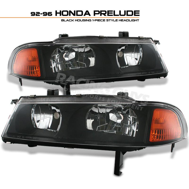 Jdm 1992-1996 honda prelude s/si/vtec 1pc black headlight headlights bb4 set