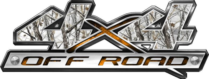 4 x 4 camo snow storm graphic decal sticker (1 pair) 