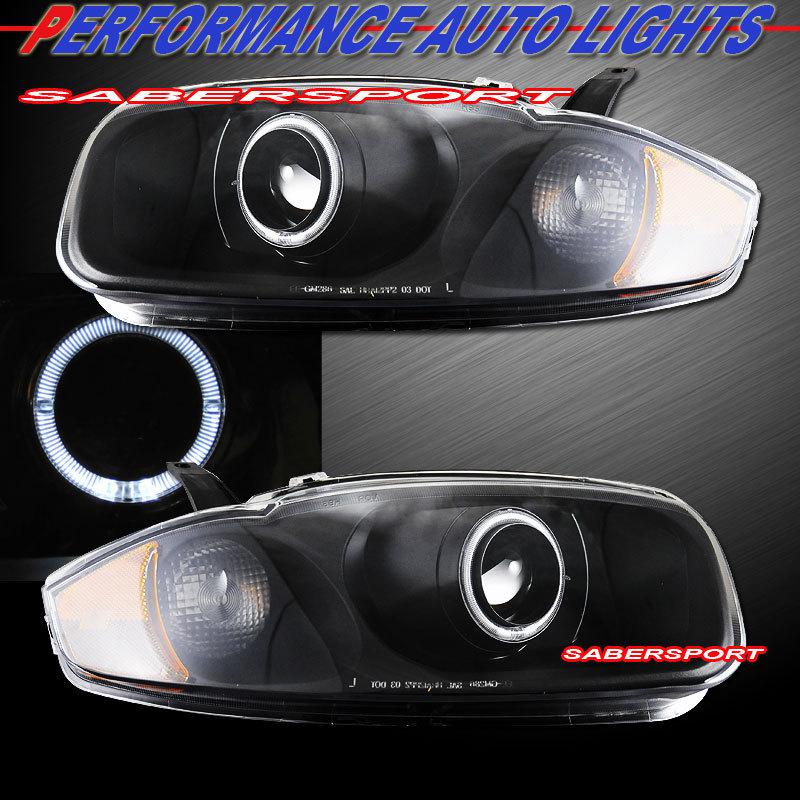 03-05 chevrolet cavalier angel eye halo hi/low beam projector headlights black