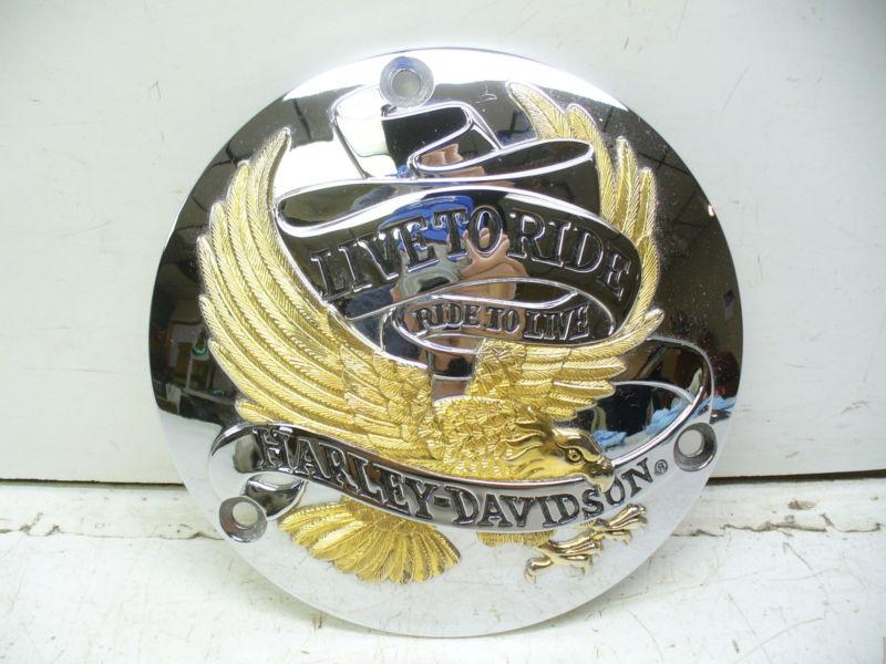 Harley 80-98 big twin "live to ride" 3 hole derby cover