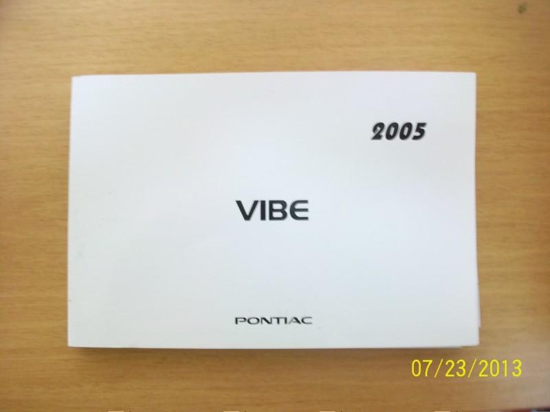 2005 pontiac vibe   owners manual 
