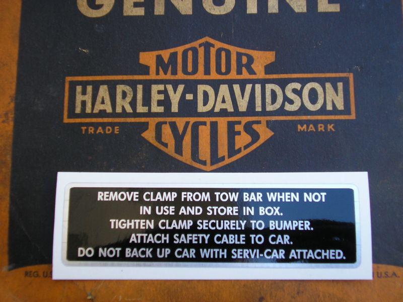 Harley servi car tow bar decal transfer