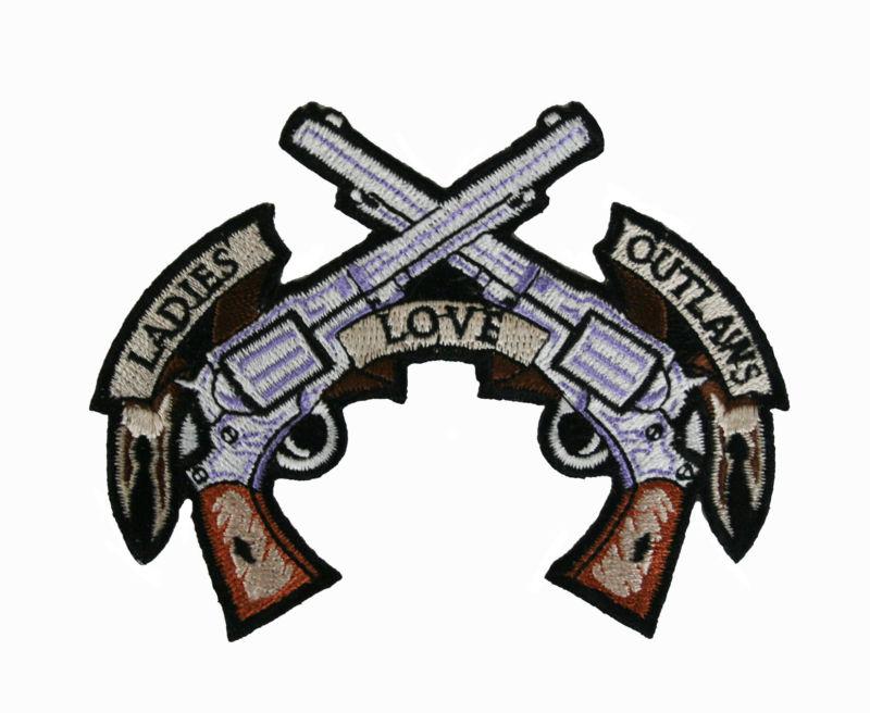 Ladies love outlaws embroidered iron on motorcycle biker patch