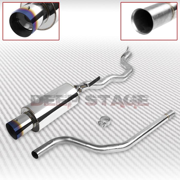 Racing cat back exhaust 4" burnt tip muffler 95-03 chevy cavalier ls/rs 2.2l l61