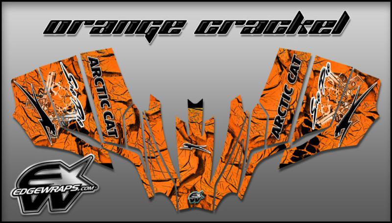 Arctic cat - sno pro 600 08-11 500 10-13 custom graphics -  orange crackel