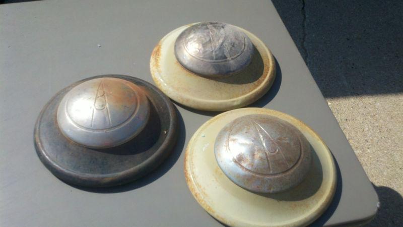 3 very good original 1936 ford v8 hubcaps...hot rod, rat rod