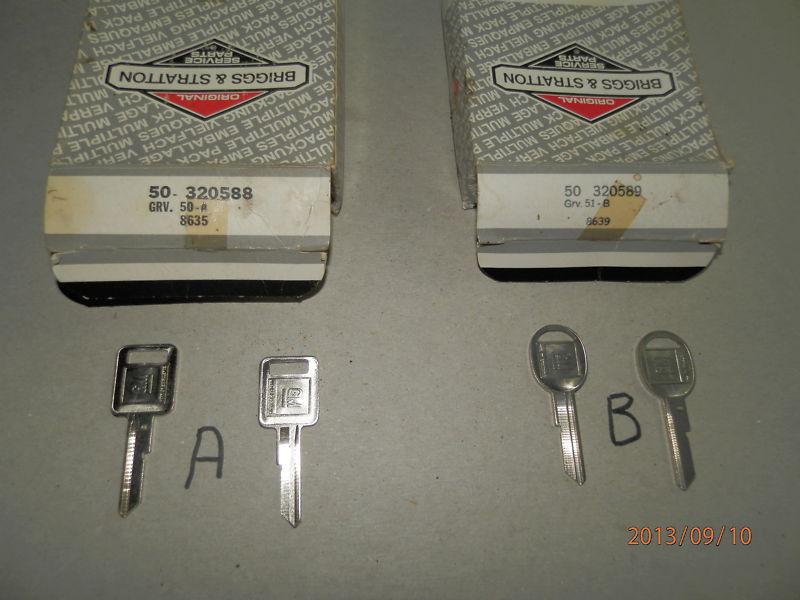 4 nos gm briggs stratton keys (a set) for chevrolet-pontiac-olds-buick