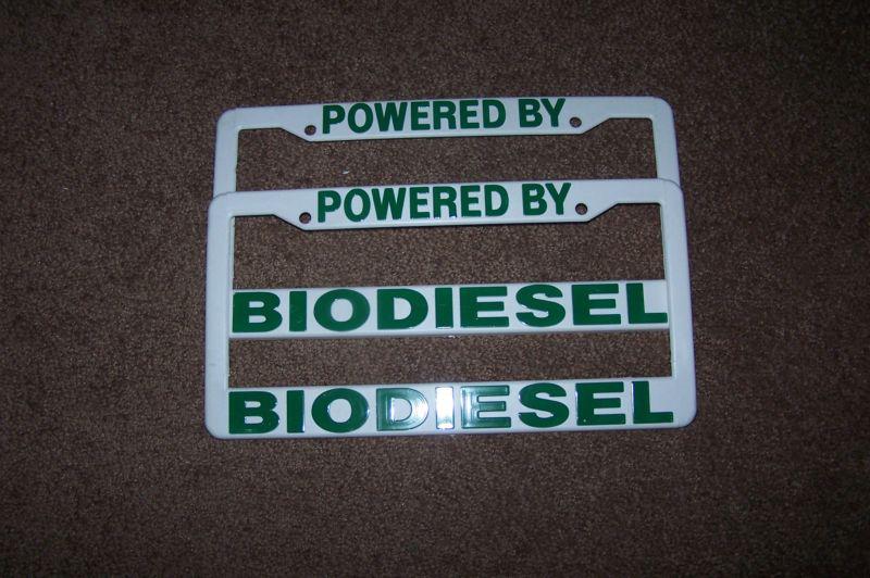 (2) biodiesel licence plate frames--new--