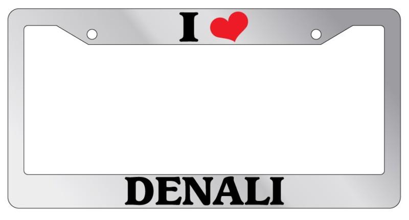 Chrome license plate frame i heart denali auto accessory novelty national park