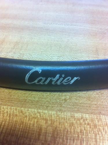 Lincoln town car cartier door pull strap 1998-2004 original grey leather part