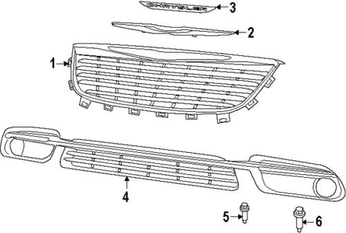 Chrysler 68100692ab genuine oem factory original upper grille