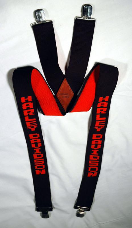 Harley davidson vintage (1984) suspenders adjustable with orange & black letters