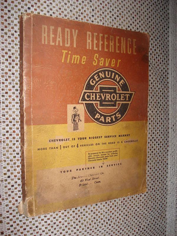 1952 & prior chevy parts book catalog book original wow