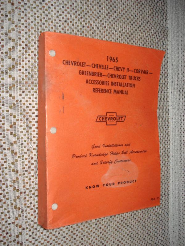 1965 chevy accessories installation manual book original wow catalog