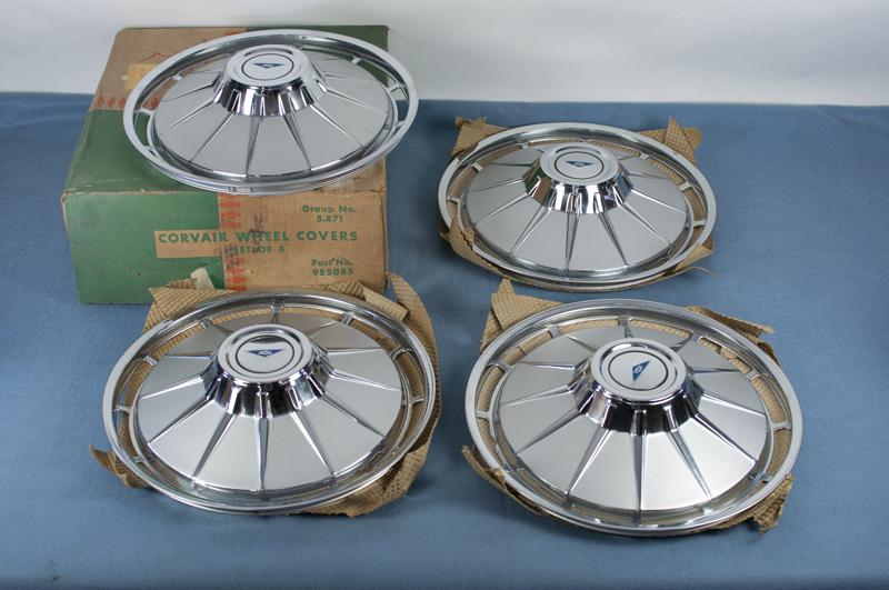 Nos 1961 chevrolet corvair wheel covers set of 4