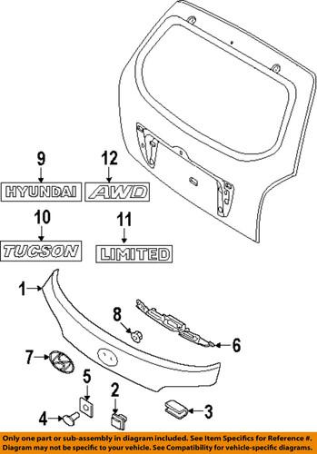 Hyundai oem 863402s010 lift gate-emblem badge nameplate