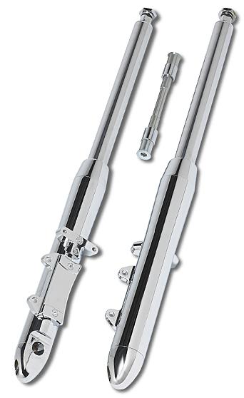 Ultima bullet style 41mm chrome billet fork slider assembly for harley