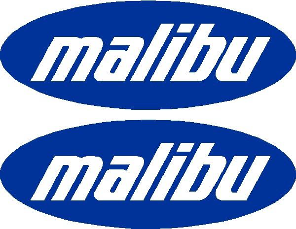 9" custom oval malibu - boat decal sticker - pair - l@@k!