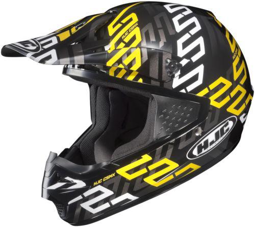 Hjc cs-mx link offroad/motocross adult helmet,mc-3/yellow/black/white,small/sm