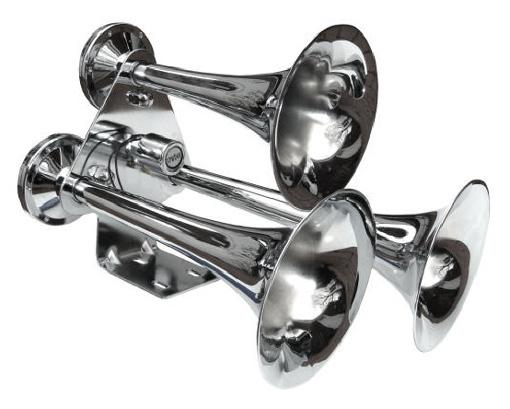 Chrome all metal, 3 trumpet loud train air horn 152db.......#v307