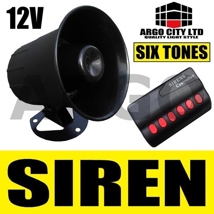 12v car van boat siren horn multi 6 six tone 12 volt