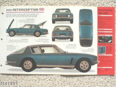 1966 / 1967 / 1968 / 1969 / 1970 jensen interceptor imp brochure