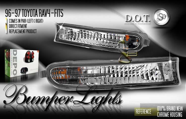 Depo pair euro style chrome front turn signal bumper lights 96-97 toyota rav4