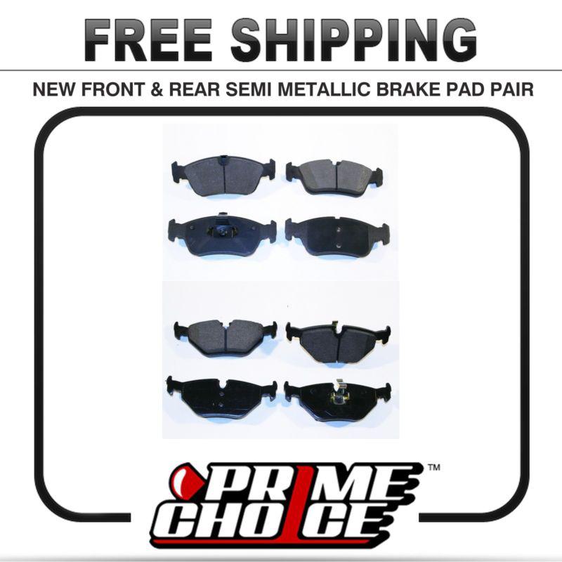 Premium front & rear metallic disc brake pads 2 full complete sets 4 pair 8 pads