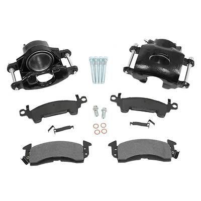 Summit brake caliper/pad kit cast iron black 1-piston drv psgr side front gm