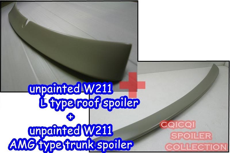 Unpainted combo m-benz w211 e sedan l type roof + amg type trunk spoiler◎