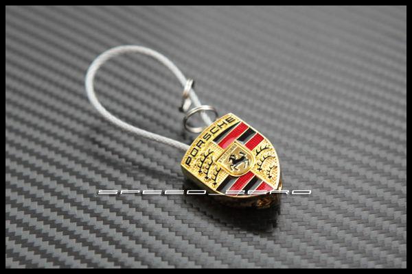 Porsche gold remote keychain 911 996 997 986 987 cayenne emblem key chain badge