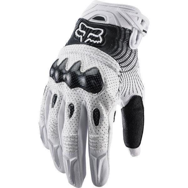 White/black s fox racing bomber gloves 2013 model