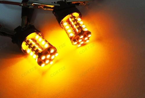 2x amber 1156 ba15s 40 smd led parking turn signal blinker light bulb 7506 7527