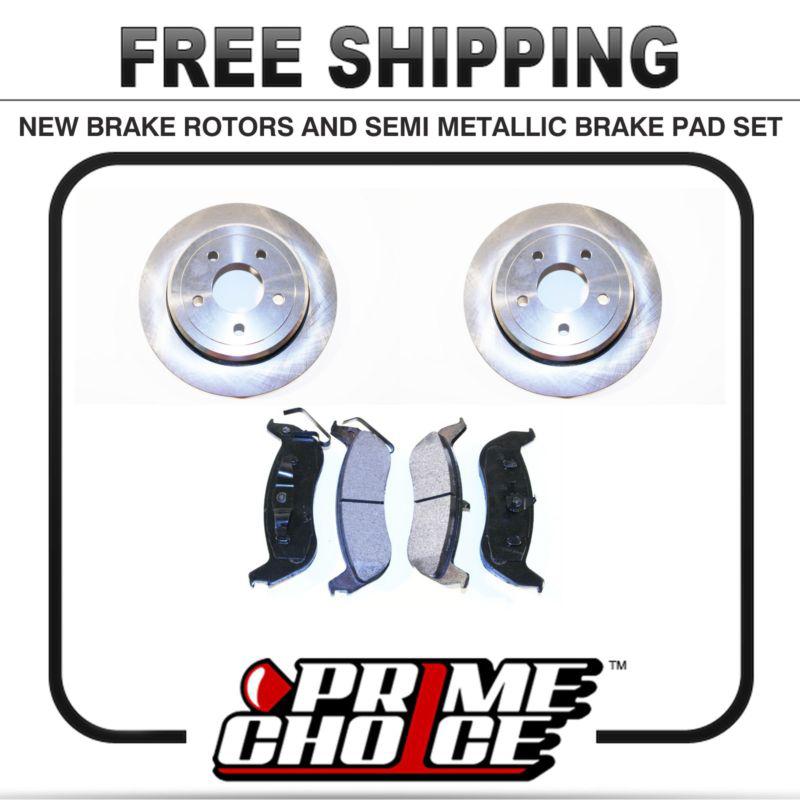 Premium rear metallic brake pads and disc rotors complete kit left & right pair