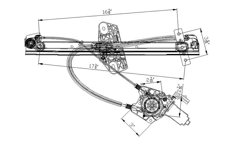 Tyc right side replacement front power window regulator 02-05 dodge neon