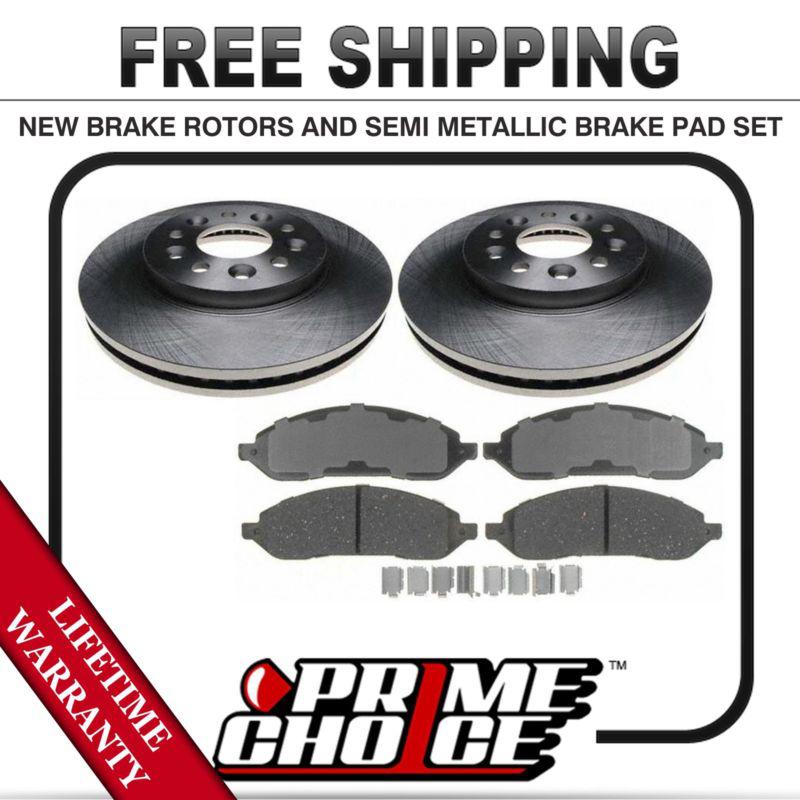 Front kit (2) brake rotors and (1 set) premium brake pads with lifetime warranty