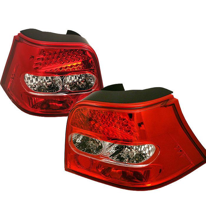 Spyder volkswagen golf 99-04 led tail lights - red clear