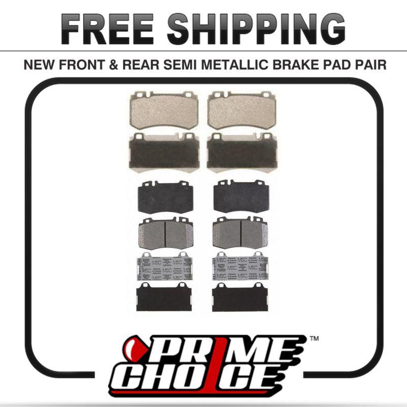 Premium front & rear metallic disc brake pads 2 full complete sets 4 pair 8 pads