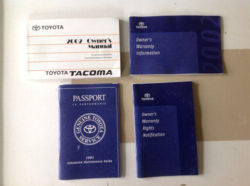 2002 toyota tacoma owners manual set w/o case-fast free shipping:)